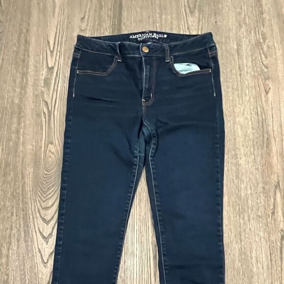 American Eagle Outfitters Super Stretch Skinny Jeans Denim Dark Wash Size 6 - Picture 2 of 11